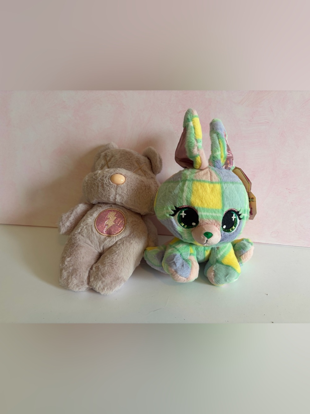 Plushes easter bunny BNWT + bear plush freebie